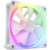 NZXT AER F120 RGB White - High Performance Airflow Fans - Single | 120mm PWM RGB fan with advanced lighting customization and whisper-quiet cooling. CAM-compatible lighting.
