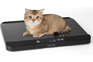 YauYik Digital Pet Scale for Accurate Weighing - Baby Scales for Weighing, Ideal for Small Pets, Puppies, Kittens and Cats with Non-Slip Mat - LED Display with Hold Function, Measures Up to 40kg