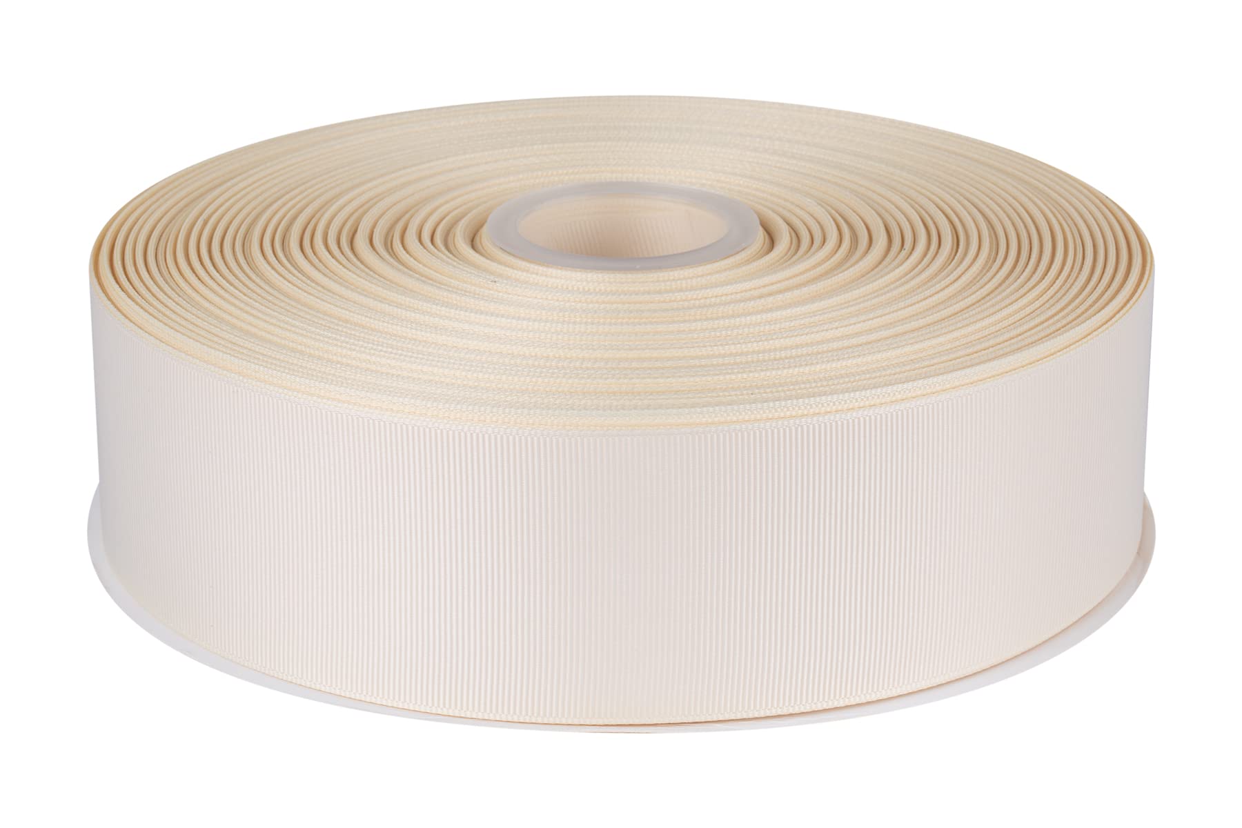 Fondersy 50mmX 91M Solid Grosgrain Ribbon for Gift Wrapping Parties, Wedding Decoration, Crafts Sewing(Ivory)