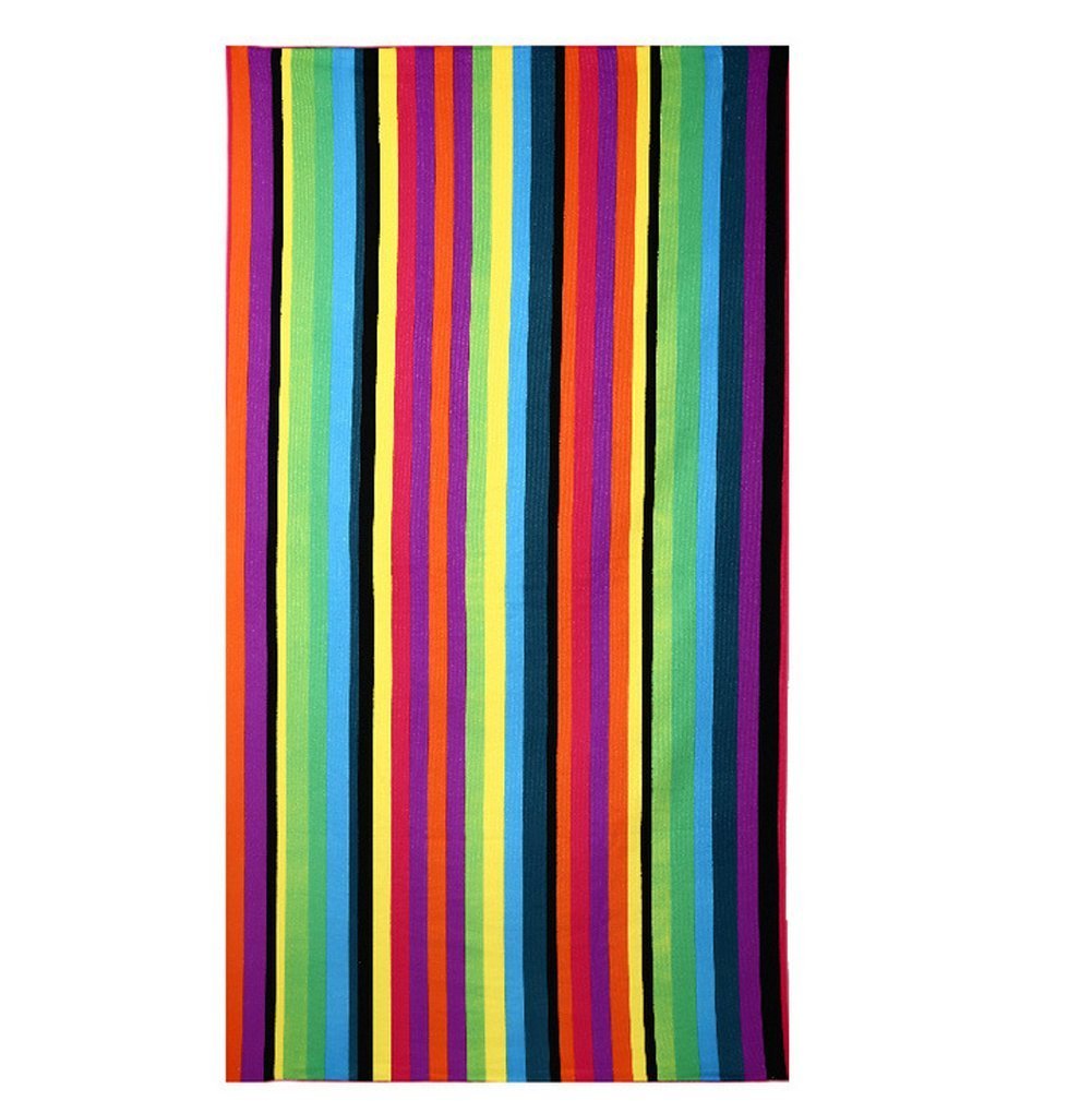 Beach Towels Extra Large 100x180cm Microfibre for Men and Women Great for Swim Spa Travel Yoga Sports Camping Sunbed Cover Bath or Shower at Home Rainbow Stripe Print