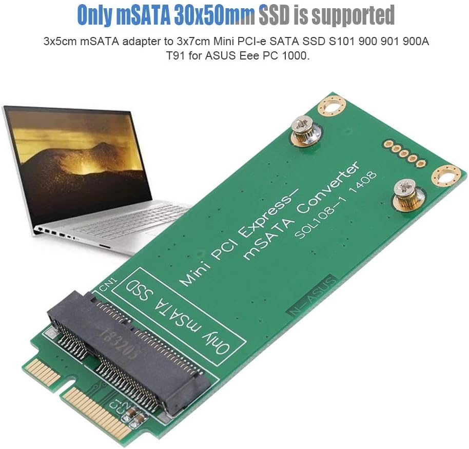 Bewinner1 Adapter Card, 3x5cm mSATA Adapter to 3x7cm Mini PCI-e SATA SSD S101 900 901 900A T91 Riser Card for Eee PC 1000 - Image 3