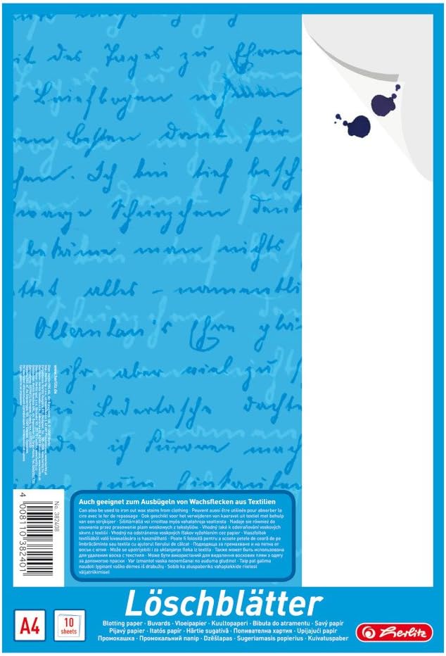 Herlitz 382408 A4 Blotting Paper 10 Sheets a4, white