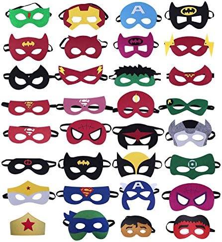 Dmenat 32 Pieces Superhero Mask Party Masks Birthday Party Favors