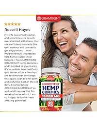 Hemp Gummies 15000 MG - USA Made - Premium Hemp Extract for Anxiety & Stress Relief -...