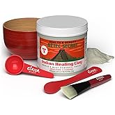 Aztec Secret Essential Indian Clay Mask Kit by Etana – 100% Natural Calcium Bentonite for Deep Pore Cleansing - Facial, Hair & Body Detox Set With Accessories