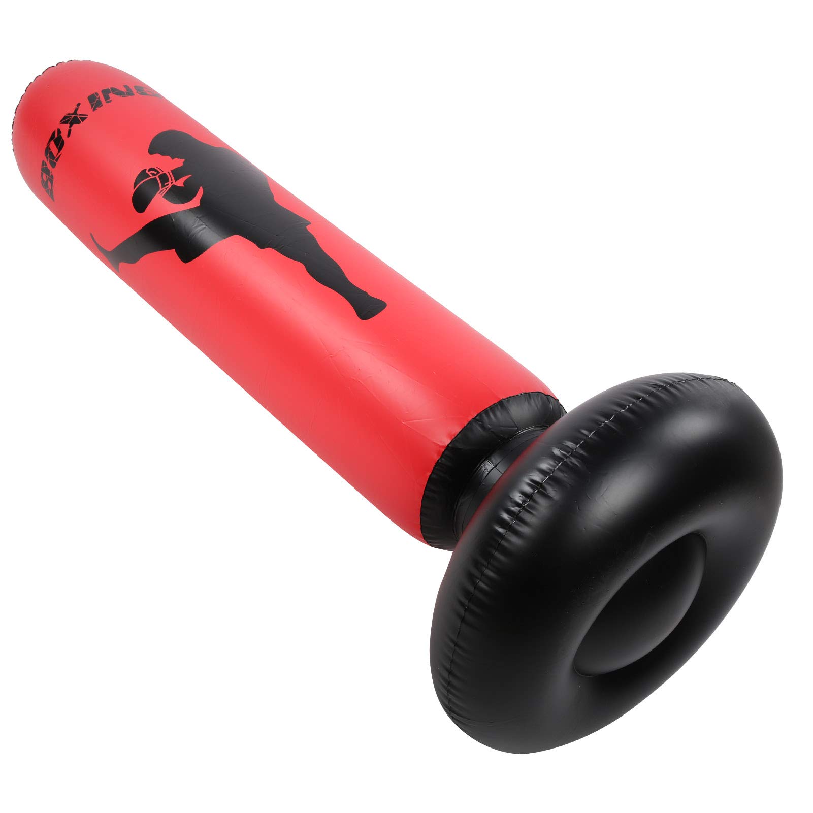Demeras Punching Bag 170cm/66.9in Inflatable Boxing Column for Children & Adults, Black & Red, PVC Material
