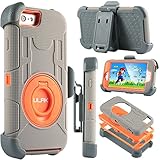 iPhone 6 Case,ULAK Case for Apple iPhone 6 4.7 inch Belt Clip Holster Heavy Duty Rugged Hybrid Shockproof Combo Kickstand Cover With Screen Protector and Stylus(Gray/Orange)