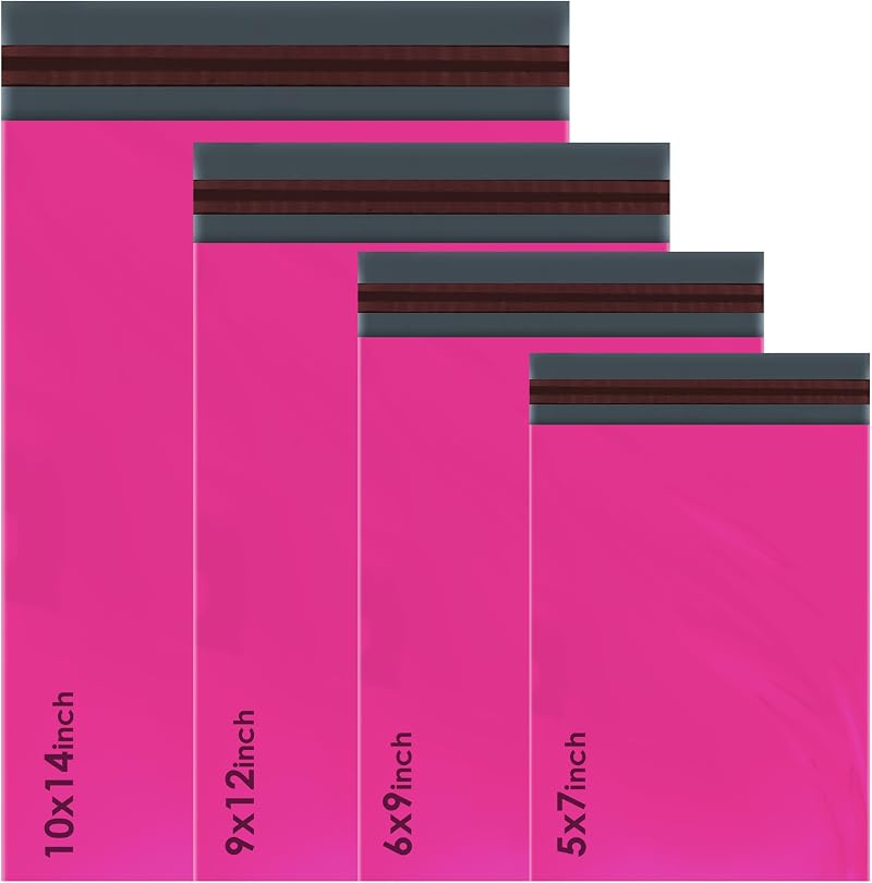 iSOUL 100 Hot Pink Mailing Bags 4 Sizes Poly Postal Self Seal Mailer Parcels 25