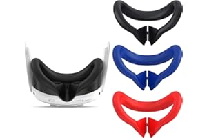 KANG YU 3PCS Face Pad Cover Compatible with Meta Quest 3, Silicone Face Cushion Cover Washable Soft VR Accessories Case Light Blocking Nose Pad Compatible with Oculus Quest 3