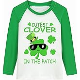 DDSOL St Patrick's Day T-Shirt Toddler Boy Lucky Clover Shamrock Shirt Cotton Long Sleeve Raglan Kid Irish Saint Tee Top