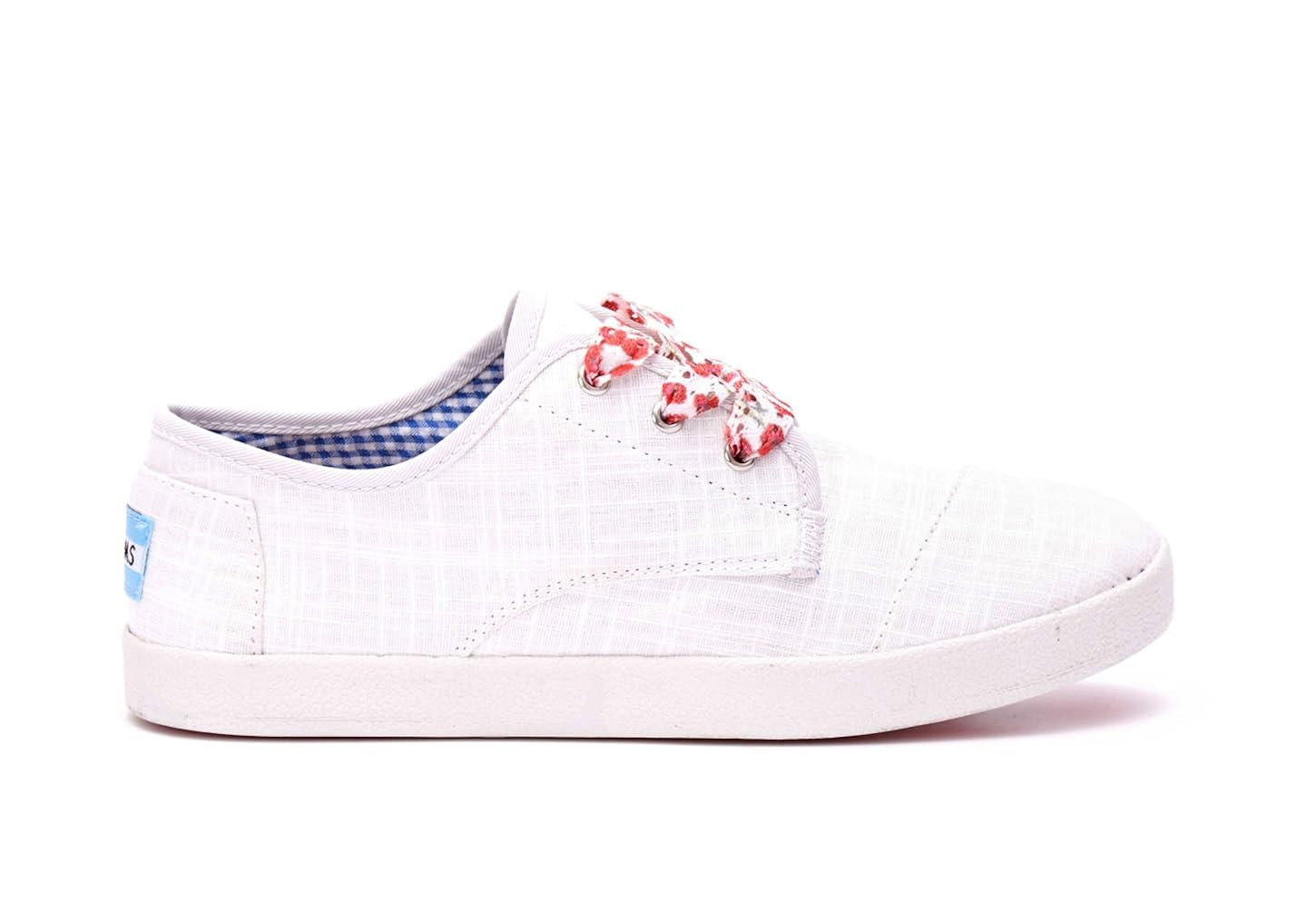 Toms Paseos White Linen 10007898 Womens 7 Fashion Sneakers