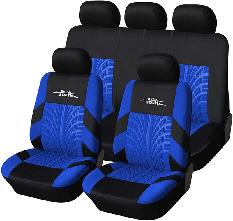AUTOYOUTH Car Seat Covers Universal Full Set 9PCS Blue