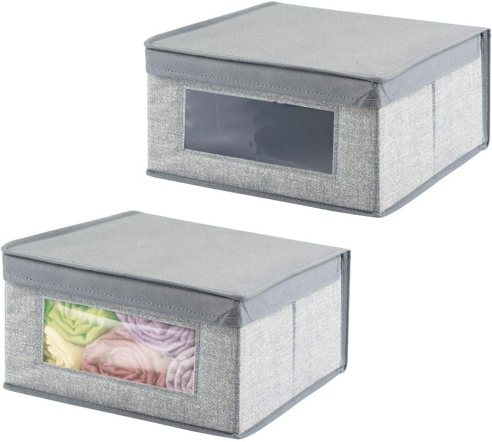 Amazon.de: mDesign 2er-Set stapelbare Stoffbox mit Deckel für Kleidung