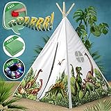 W&O Dinosaur Kids Teepee Tent with Roar Button, LED