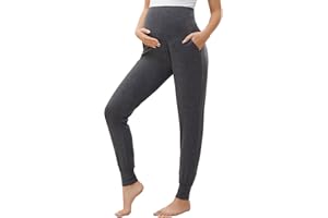 Escaco Women's Maternity Pants Clothes Pajamas Sweatpants Over Belly Pregnancy Must Haves Lounge Pants Joggers with Pockets