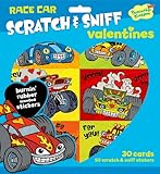 Peaceable Kingdom / Race Car Scratch & Sniff Burning Rubber Scented Valentine Cards