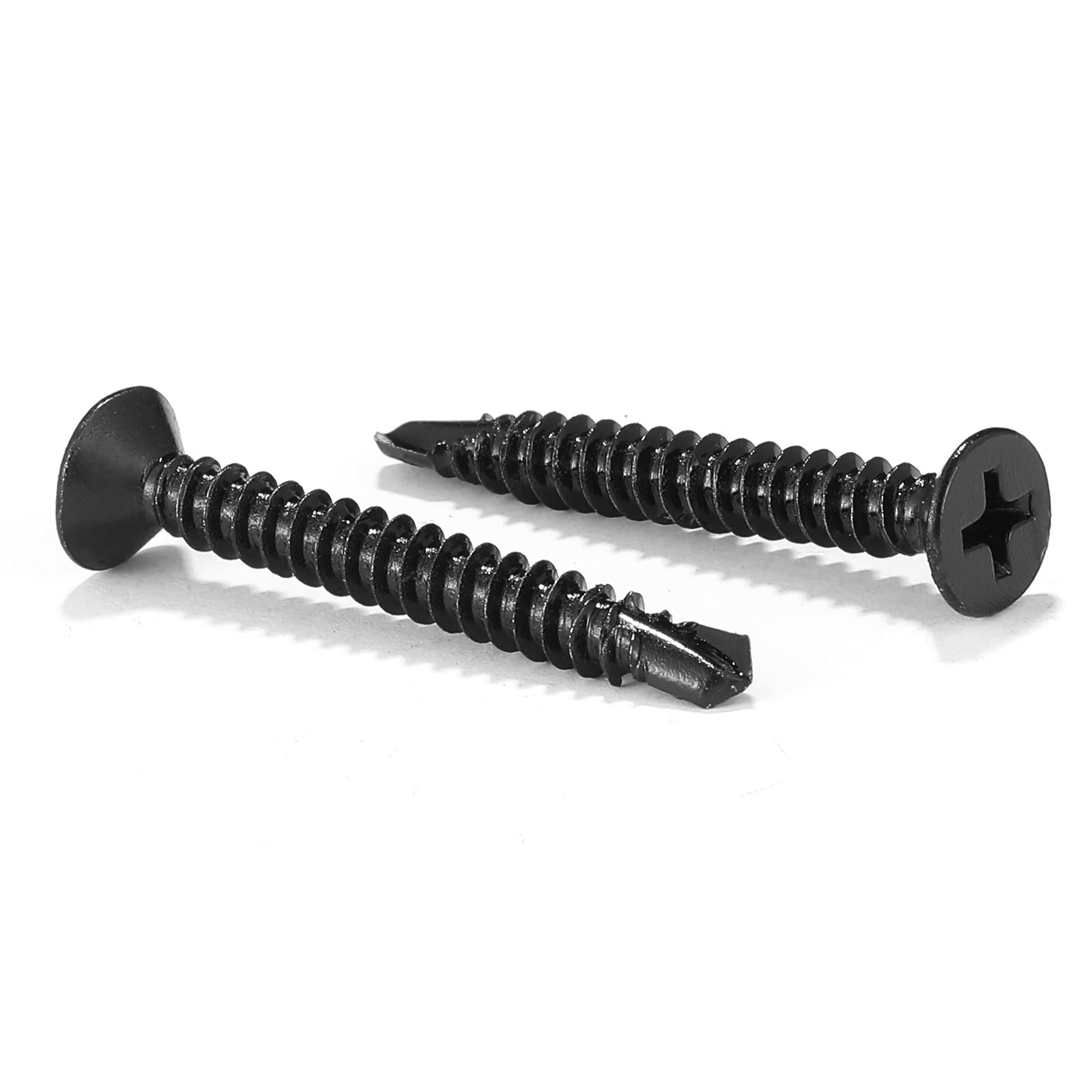 Photo 1 of #10 x 1-1/2" Sheet Metal Screws 100Pcs 410 Stainless Steel Flat Head Fast Self Tapping Screws Black Oxide by SG TZH