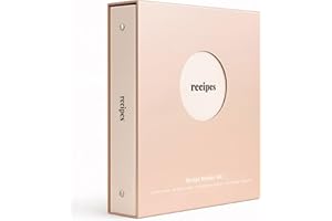 Kunitsa Co. Recipe Binder – Kitchen Recipe Organizer with Protective Sleeves – Recipe Holder for Kitchen Storage