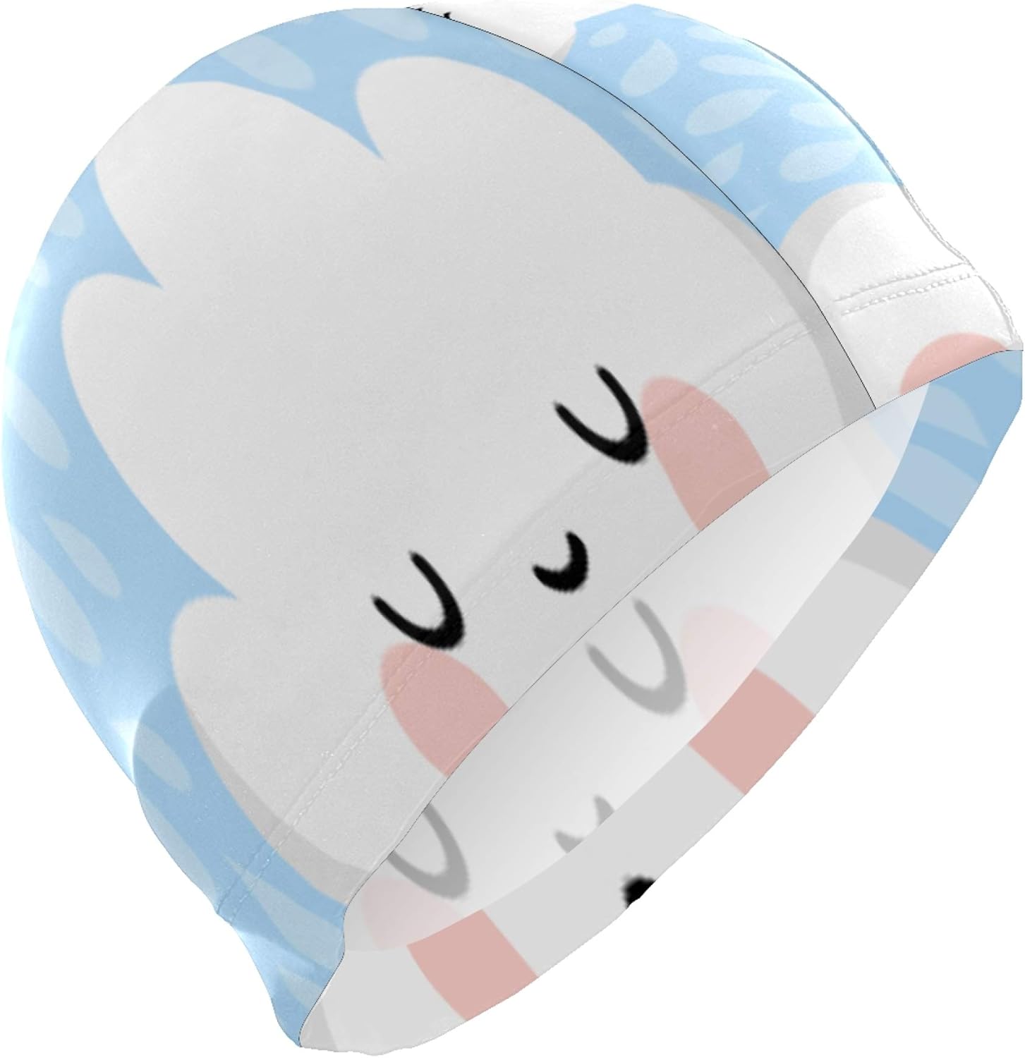 Swim Cap Men Rain Cloud Smile Funny Funny Swimming Caps