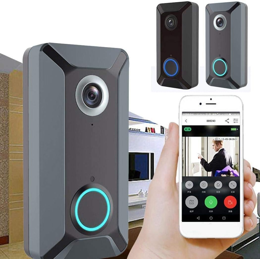 Mopoq V6 - Wireless Intercom Kit With WiFi And Smart Doorbell, Plastic, Black, One Size (Color : Black)