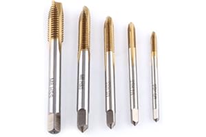 Hilitand 5pcs/set Coated High Speed Steel Thread Screw Tap Tool Set M3 M4 M5 M6 M8 Forward Chip Ejection