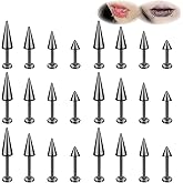 ZS 20G Spike Nose Rings Studs, 18G Stainless Steel Spike Stud Earrings, 16G Septum Lip Rings Cartilage Tragus Helix Piercing for Women Men