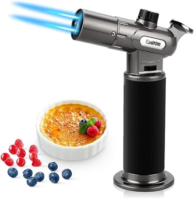 Cadrim Kitchen Blow Torch 1300°C Dual Flame Refillable Butane Chef Tool