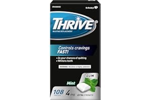 Thrive Nicotine Replacement Gum, 4mg Extra Strength, Mint, 108 Count