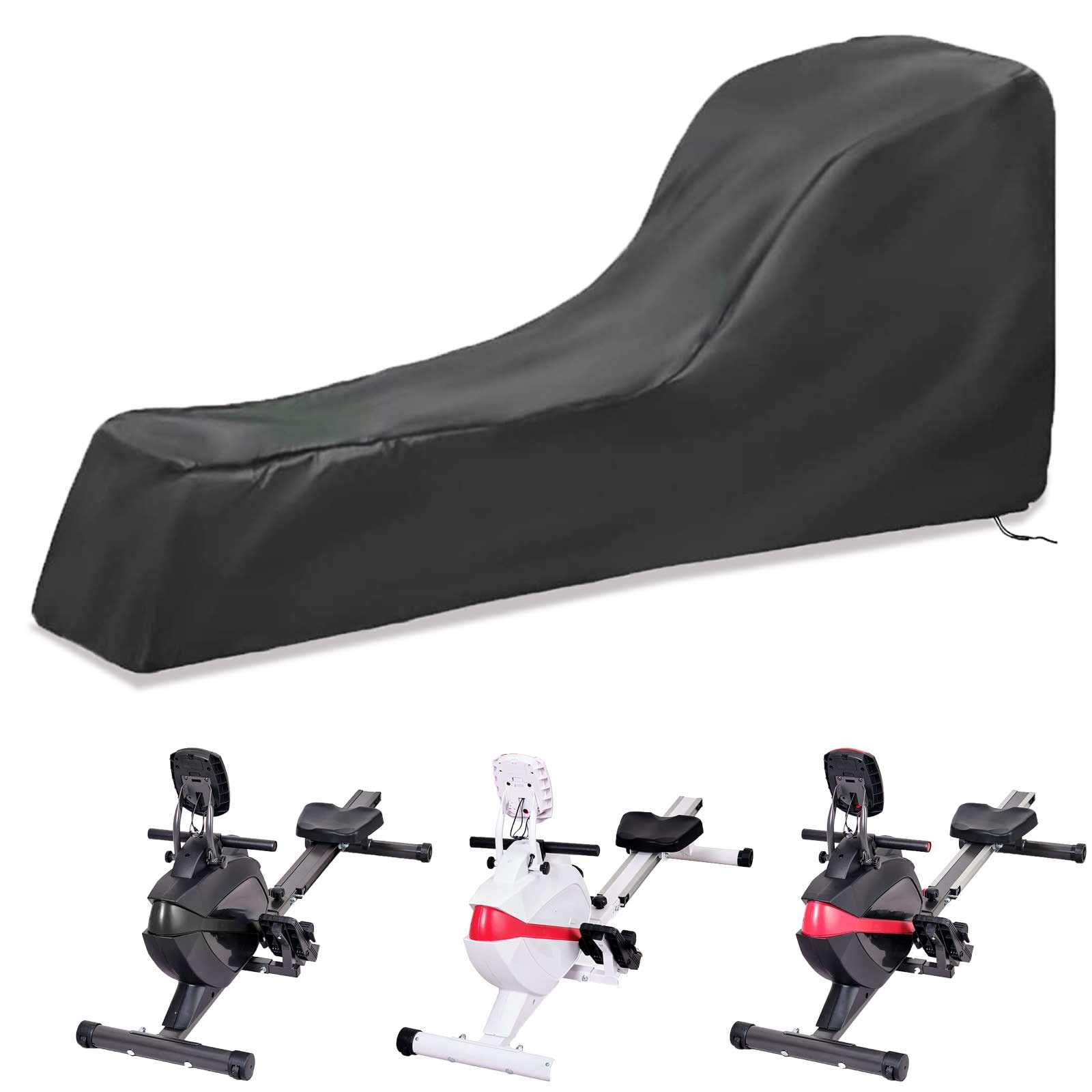 Rowing Machine Cover, GYM Equipment Protective Cover, 210D Oxford Cloth Cover for Rowing Machine, Dustproof and Waterproof (193x55x78cm)