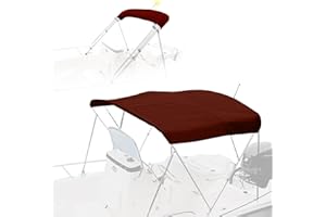Cerumute 3 Bow Bimini Top Replacement Canvas with Stern Light Hole and Storage Boot, 900D Heavy Duty Waterproof Bimini Top Canvas Only Without Frame, 6'L 54"-60" W Burgundy