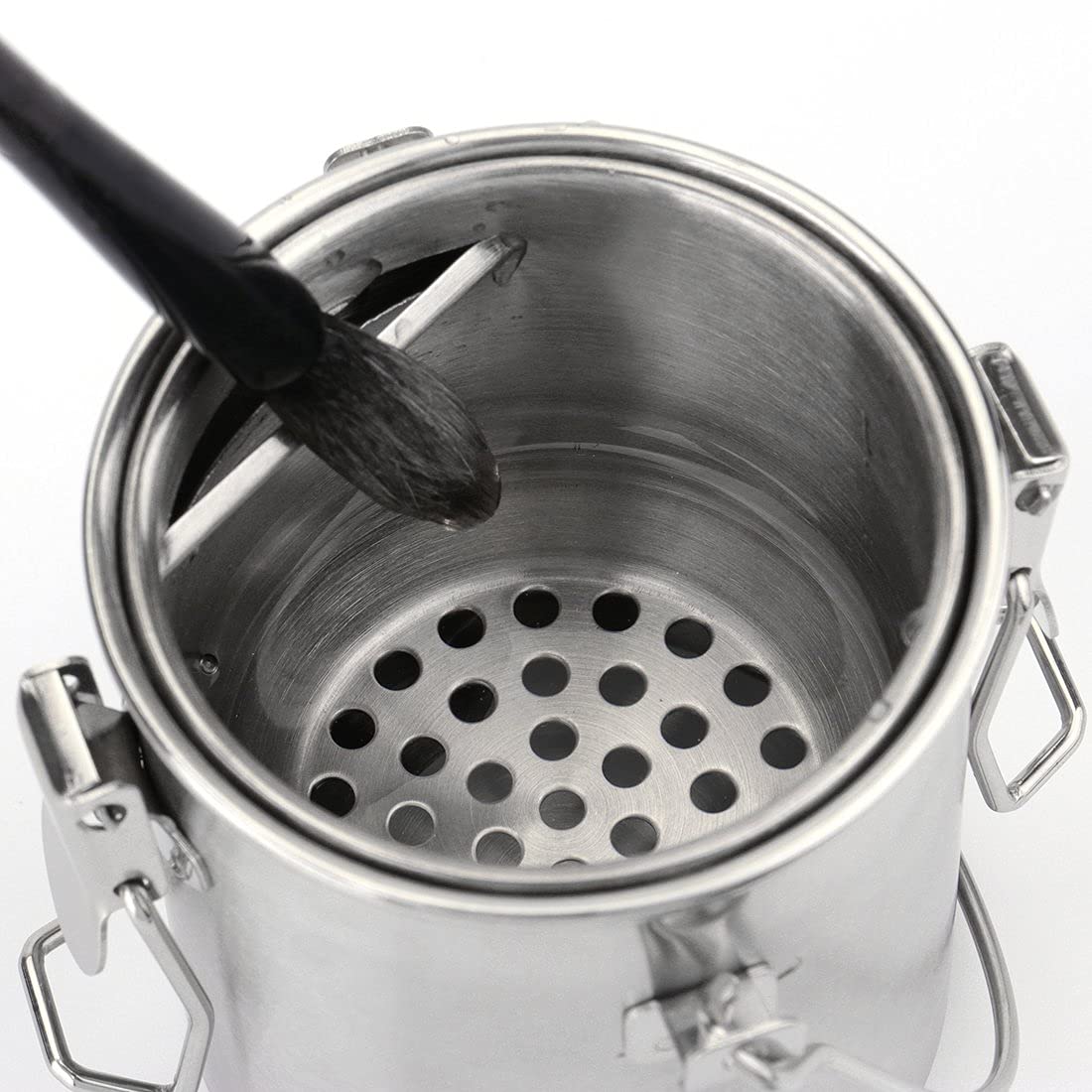 Tosnail Stainless Steel Leak-Proof Paint Brush Washer with Removable Filter Screen - Small