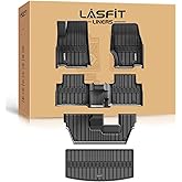 LASFIT Floor Mats & Trunk Mat for Jeep Grand Cherokee L 2021-2025 2026 7-Passenger (NOT Fit for 6-Passenger) All Weather TPE Custom Fit Car Mats Floor Liners Cargo Liner Cargo Mat Black
