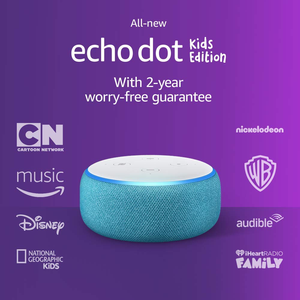 Voice Control All-New Echo Dot Kids Edition, an Echo designed for Kids, Blue Voice Control All-New Echo Dot Kids Edition, an Echo designed for Kids, Blue