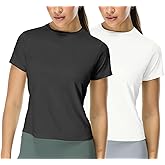 icyzone Women's Short Sleeve Workout T-Shirt Breathable Quick Dry Athletic Gym Running Tops Yoga Exercise Tees Shirt