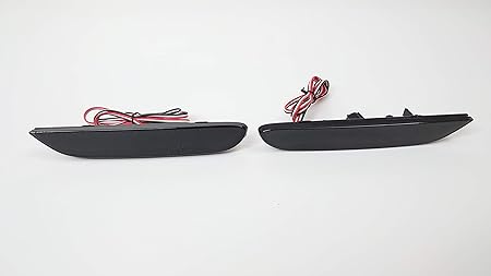 Amazon 日産 E12 ノート 後期 E Power ニスモ セレナ C26 後期 ニスモ スカイライン V37 リーフ Ze0 Azeo スモーク Ledリアバンパー ライト Ledリフレクター ランプ 反射板 リアバンパー リフレクター ブレーキ テールランプ 車 バイク