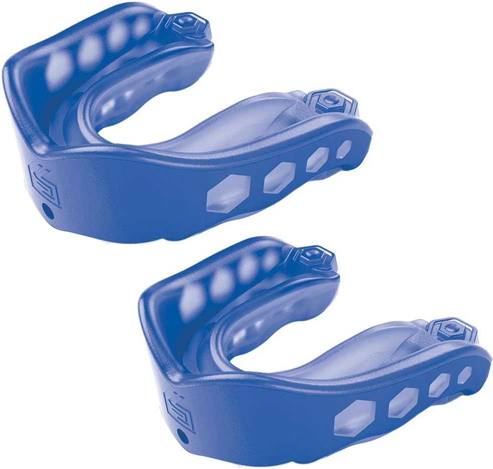 Shock Doctor Mouthguard Pack of 2 - Gel Max Mouth Guards for Adults. Football, Lacrosse, Basketball, Boxing, Fighting Sports - Comes with Helmet Strap : Sports & Outdoors