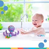 Nuby Octopus Floating Bath Toy Sensory Development 3 Rings Included view 7