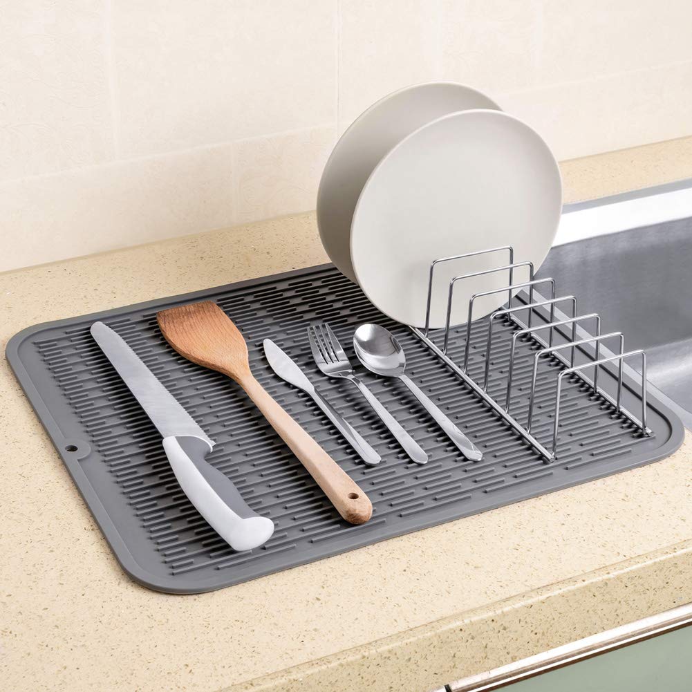 ARCCI Dish Drying Rack Stainless Steel and Silicone Dish Drying Mat(15