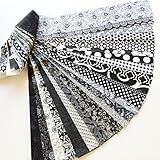 Jelly Roll 25 Cotton Quilting Fabric Strips 2.5 X 43-inch Classic Black and White No Duplicates