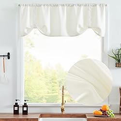 jinchan Faux Linen Kitchen Tie up Valance for