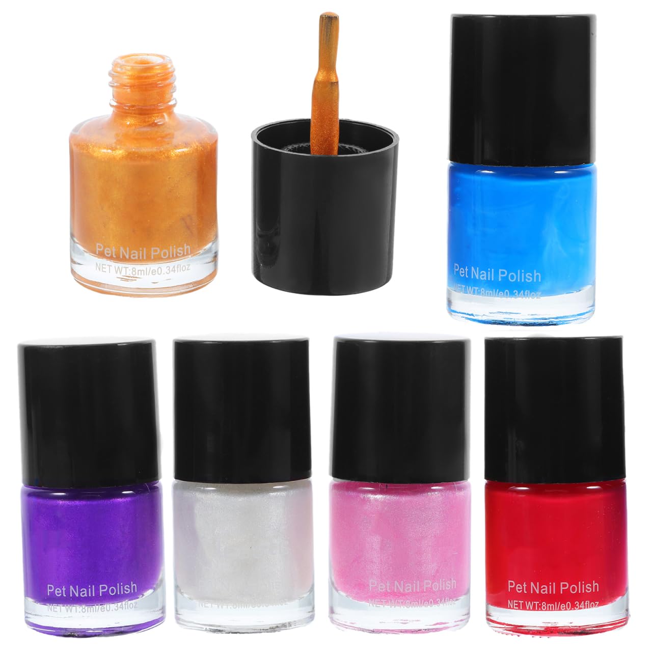 POPETPOP Nail Polish for Dogs with Dark Nails Pet Dog Nail Polish-6pcs Pet Grooming Kit Water-based Healthy Paw Grooming Dog Nail Polish Quick Dry for All Pets Red Glitter for Nails