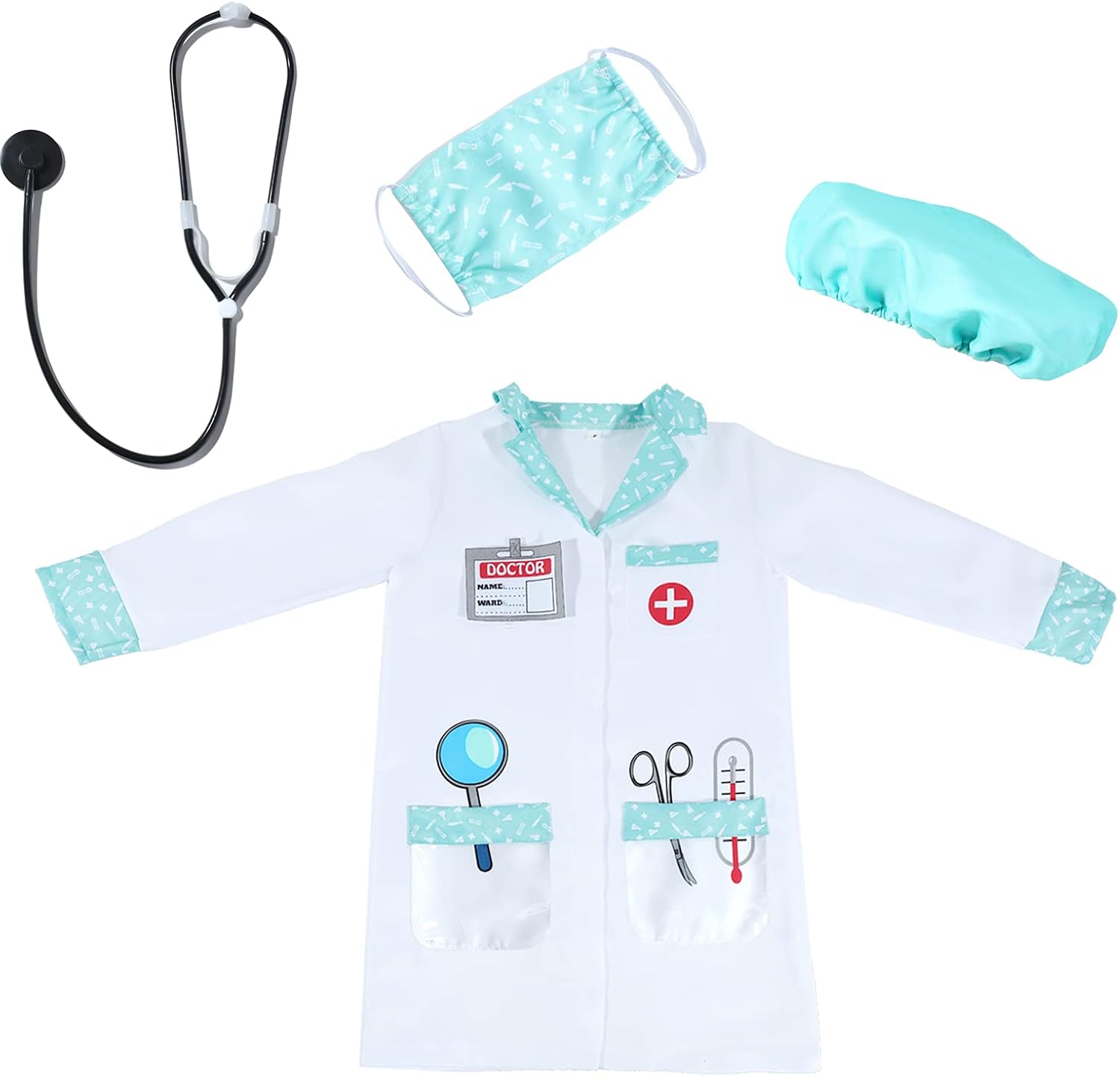Wizland Child Role Play Costumes,Doctor,Chef Dress Up Playset Kits for Kids 3-5,5-7,7-9: Clothing