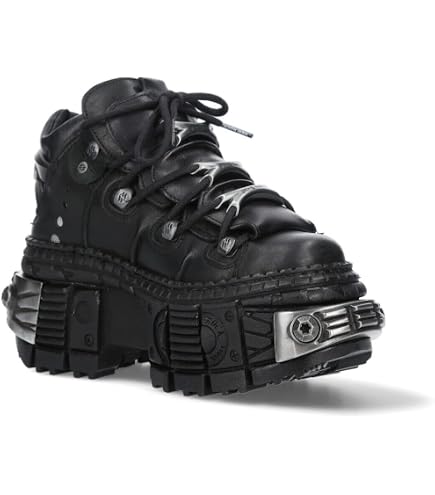 Amazon.com | New Rock Men's Wall106 S10 Black Platform Boots Size