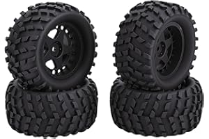 Drfeify RC Tires, 4PCS 80mm Rubber RC Crawler Mud Terrain Tires for 94186 16208 1/14 1/16 Model Truck