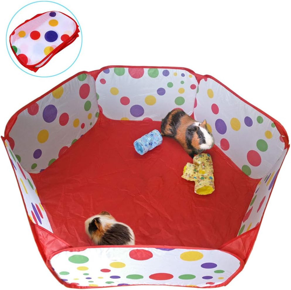 Oncpcare Pet Small Animals Playpen, Hiking Small Animals Fence Guinea Pig Cage Ferret Playpen Travel Rabbit Play Area Tent Indoor and Outdoor for Chinchilla, Rabbit, Squirrel, Ratsss..