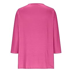 3/4 Length Sleeve Womens Tops Dressy Trendy Button