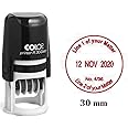 Self Inking COLOP R30 Round Custom Rubber Stamp with Date Personalized Office Stamper - Dater Stamp - Red Ink