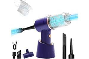 Atopskins 2 in 1 9000Pa 120W Rechargeable Handheld Car Vacuum Cleaner, Mini Portable Vacuum Cleaner and Air Duster with LED Light and Multi-Nozzles for Car, Home, Office, Pet，Insect Stink Spider