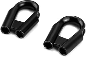 QWORK Wire Cable Thimble, 7mm 1/4" 304 Stainless Steel Rope Cable Thimble with Gusset, for 1/4" or 3/16" Wire or Winch Rope, 