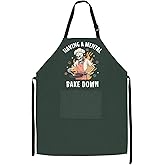 MCPESAS Skeleton Chef Apron with Pocket, Aprons for Women with Pocket, Funny Kitchen Apron for Men, Cooking Aprons for Women, Baking Apron Women, Mens Apron Cooking, BBQ Aprons for Men